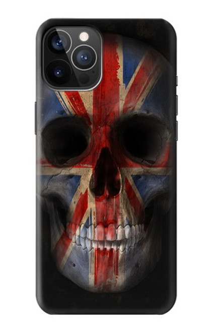 W3848 United Kingdom Flag Skull Hard Case and Leather Flip Case For iPhone 12, iPhone 12 Pro