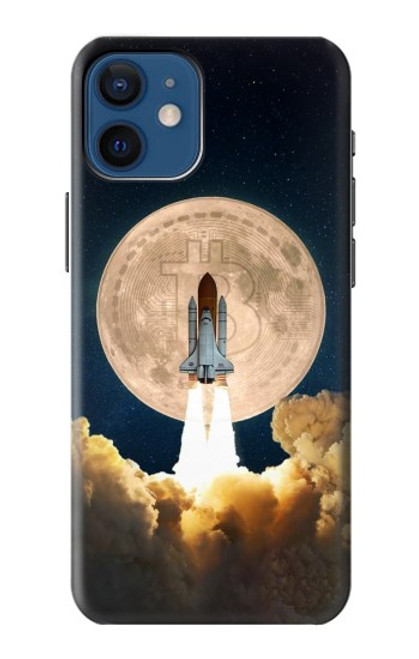 W3859 Bitcoin to the Moon Hard Case and Leather Flip Case For iPhone 12 mini