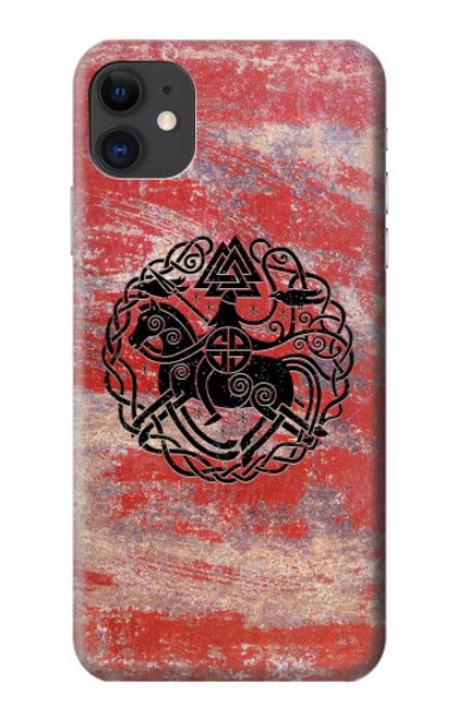 W3831 Viking Norse Ancient Symbol Hard Case and Leather Flip Case For iPhone 11