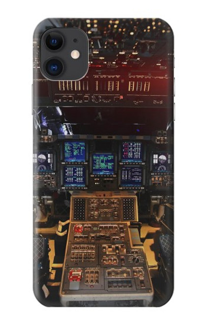 W3836 Airplane Cockpit Hard Case and Leather Flip Case For iPhone 11