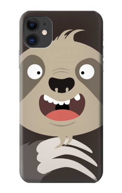 W3855 Sloth Face Cartoon Hard Case and Leather Flip Case For iPhone 11