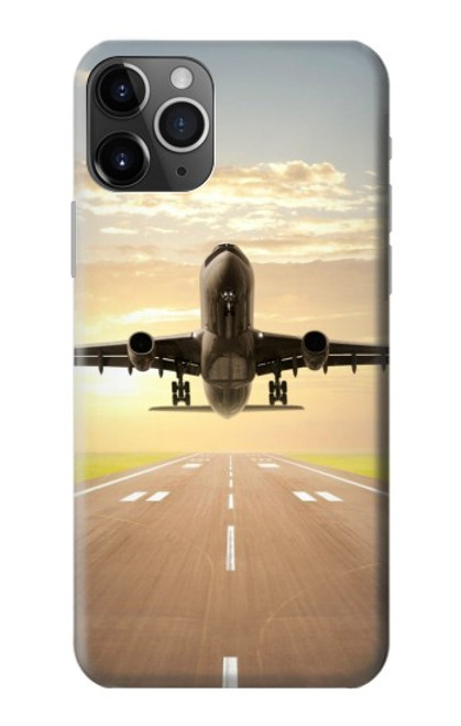 W3837 Airplane Take off Sunrise Hard Case and Leather Flip Case For iPhone 11 Pro