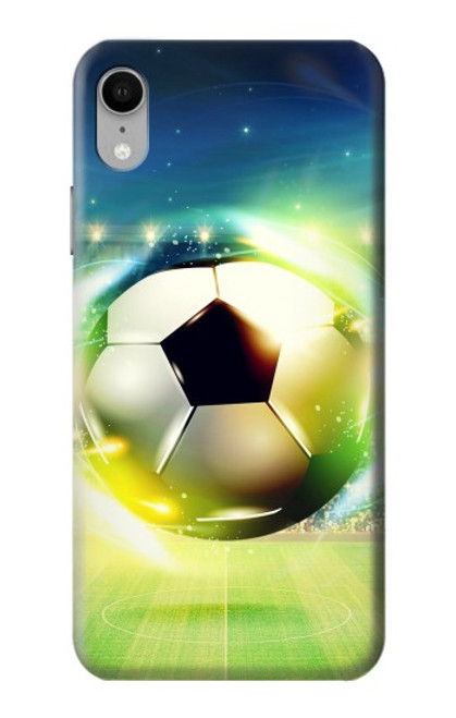 W3844 Glowing Football Soccer Ball Hard Case and Leather Flip Case For iPhone XR