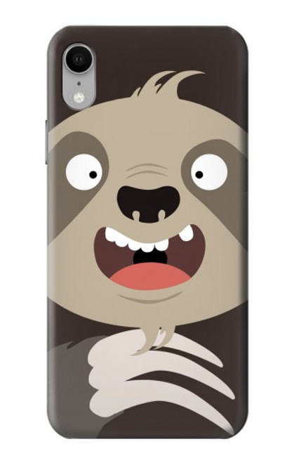 W3855 Sloth Face Cartoon Hard Case and Leather Flip Case For iPhone XR