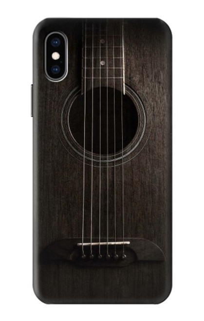 W3834 Old Woods Black Guitar Hard Case and Leather Flip Case For iPhone X, iPhone XS