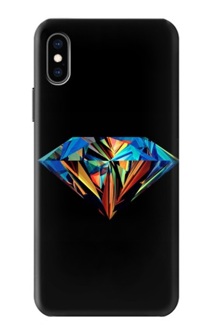 W3842 Abstract Colorful Diamond Hard Case and Leather Flip Case For iPhone X, iPhone XS