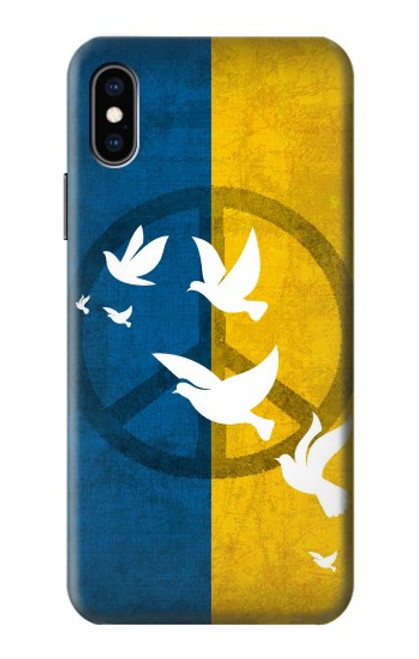 W3857 Peace Dove Ukraine Flag Hard Case and Leather Flip Case For iPhone X, iPhone XS