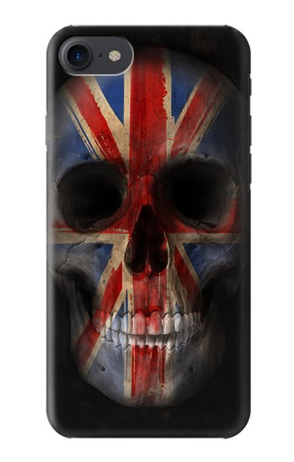 W3848 United Kingdom Flag Skull Hard Case and Leather Flip Case For iPhone 7, iPhone 8, iPhone SE (2020) (2022)