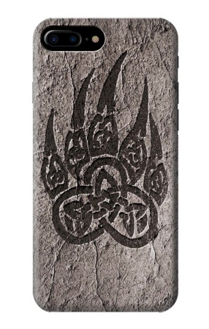 W3832 Viking Norse Bear Paw Berserkers Rock Hard Case and Leather Flip Case For iPhone 7 Plus, iPhone 8 Plus