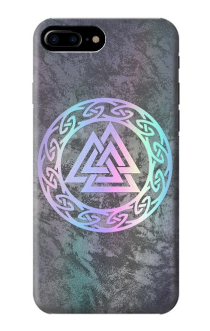 W3833 Valknut Odin Wotans Knot Hrungnir Heart Hard Case and Leather Flip Case For iPhone 7 Plus, iPhone 8 Plus