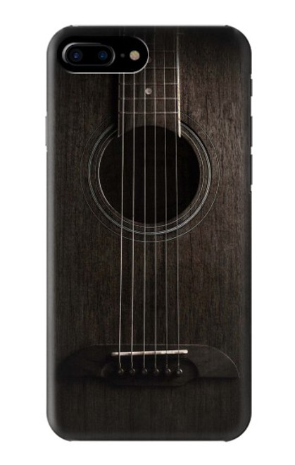 W3834 Old Woods Black Guitar Hard Case and Leather Flip Case For iPhone 7 Plus, iPhone 8 Plus