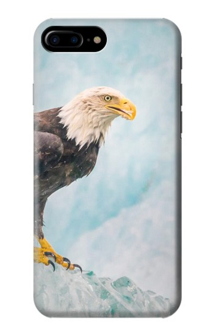 W3843 Bald Eagle On Ice Hard Case and Leather Flip Case For iPhone 7 Plus, iPhone 8 Plus