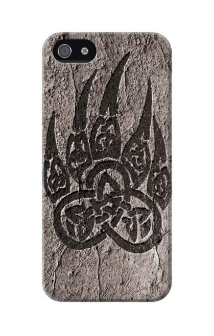 W3832 Viking Norse Bear Paw Berserkers Rock Hard Case and Leather Flip Case For iPhone 5 5S SE