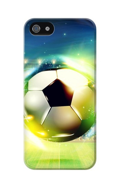 W3844 Glowing Football Soccer Ball Hard Case and Leather Flip Case For iPhone 5 5S SE