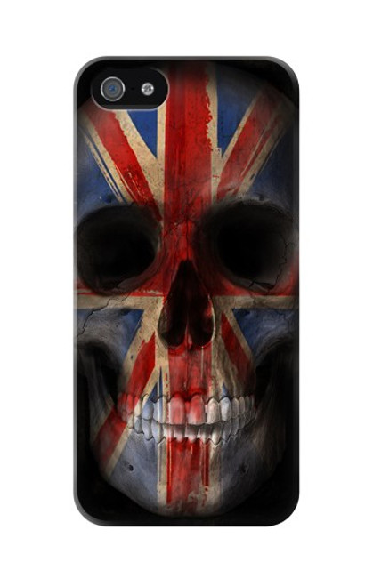 W3848 United Kingdom Flag Skull Hard Case and Leather Flip Case For iPhone 5 5S SE