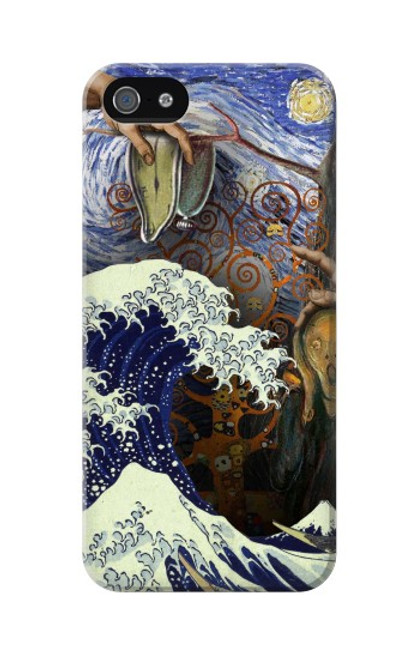 W3851 World of Art Van Gogh Hokusai Da Vinci Hard Case and Leather Flip Case For iPhone 5 5S SE