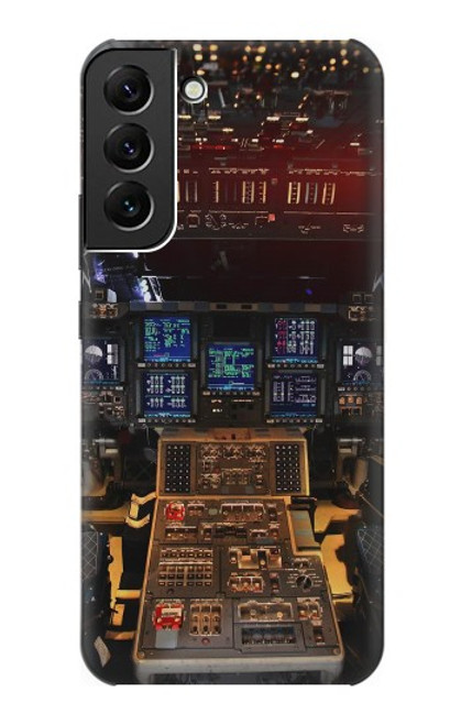 W3836 Airplane Cockpit Hard Case and Leather Flip Case For Samsung Galaxy S22 Plus