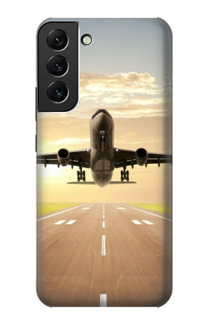 W3837 Airplane Take off Sunrise Hard Case and Leather Flip Case For Samsung Galaxy S22 Plus