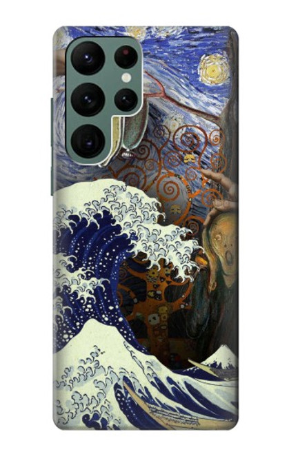 W3851 World of Art Van Gogh Hokusai Da Vinci Hard Case and Leather Flip Case For Samsung Galaxy S22 Ultra