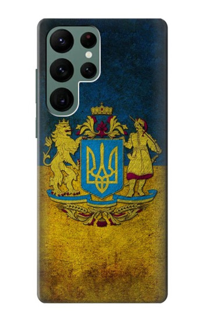 W3858 Ukraine Vintage Flag Hard Case and Leather Flip Case For Samsung Galaxy S22 Ultra