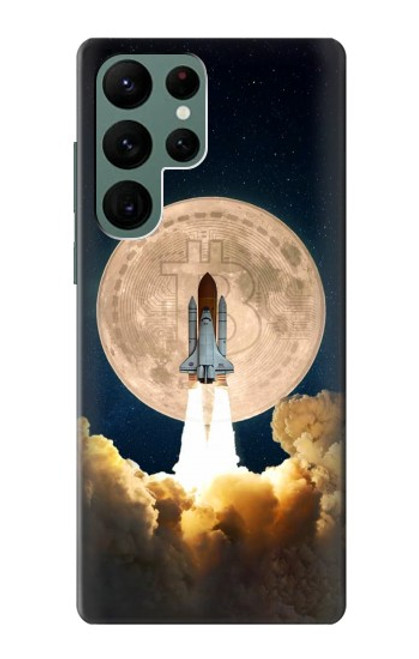 W3859 Bitcoin to the Moon Hard Case and Leather Flip Case For Samsung Galaxy S22 Ultra