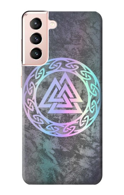 W3833 Valknut Odin Wotans Knot Hrungnir Heart Hard Case and Leather Flip Case For Samsung Galaxy S21 5G