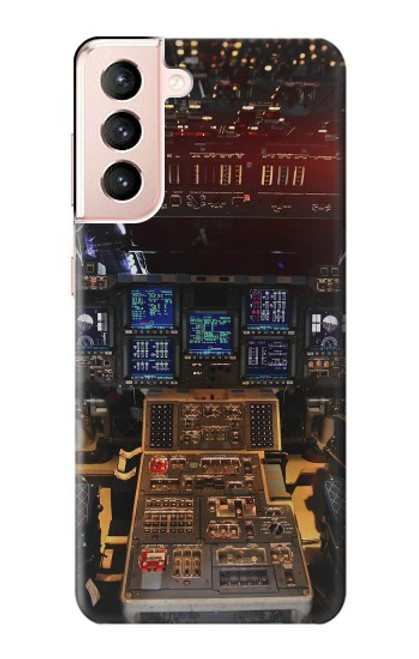 W3836 Airplane Cockpit Hard Case and Leather Flip Case For Samsung Galaxy S21 5G