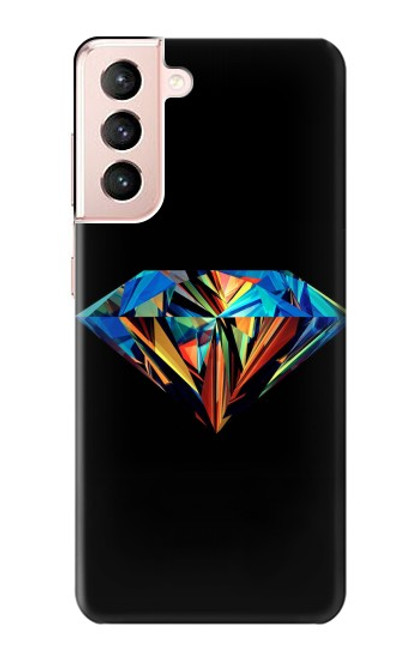 W3842 Abstract Colorful Diamond Hard Case and Leather Flip Case For Samsung Galaxy S21 5G