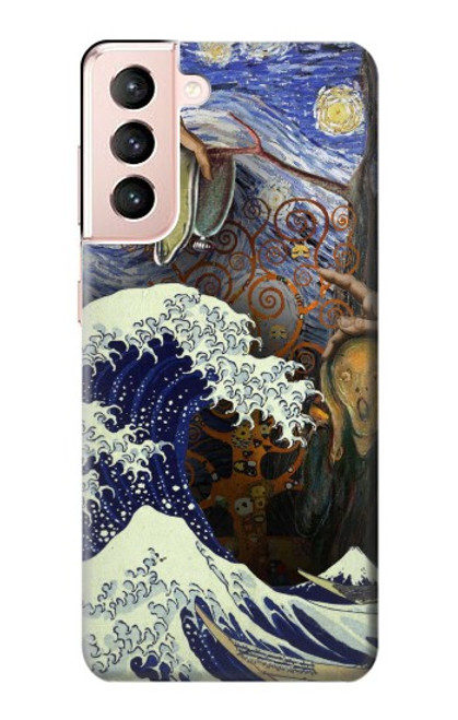 W3851 World of Art Van Gogh Hokusai Da Vinci Hard Case and Leather Flip Case For Samsung Galaxy S21 5G