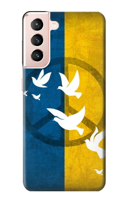 W3857 Peace Dove Ukraine Flag Hard Case and Leather Flip Case For Samsung Galaxy S21 5G