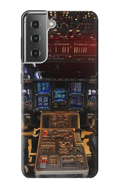 W3836 Airplane Cockpit Hard Case and Leather Flip Case For Samsung Galaxy S21 Plus 5G, Galaxy S21+ 5G