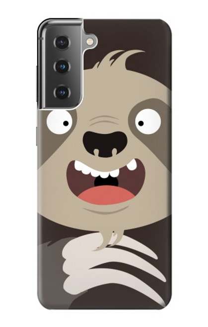 W3855 Sloth Face Cartoon Hard Case and Leather Flip Case For Samsung Galaxy S21 Plus 5G, Galaxy S21+ 5G