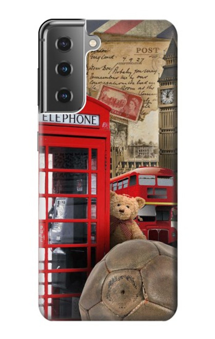 W3856 Vintage London British Hard Case and Leather Flip Case For Samsung Galaxy S21 Plus 5G, Galaxy S21+ 5G