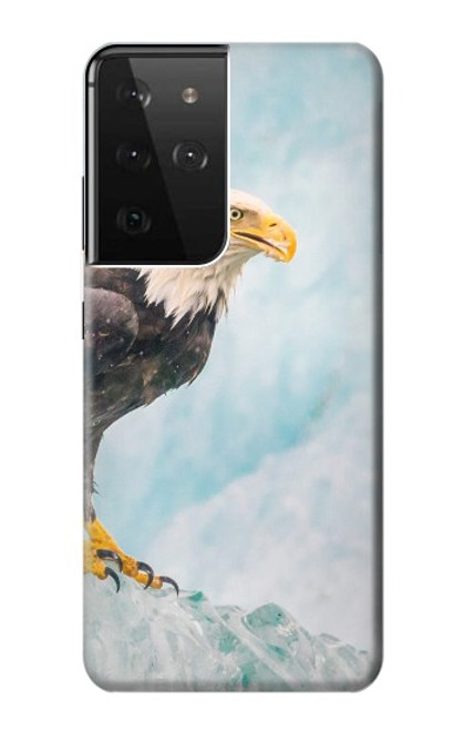 W3843 Bald Eagle On Ice Hard Case and Leather Flip Case For Samsung Galaxy S21 Ultra 5G