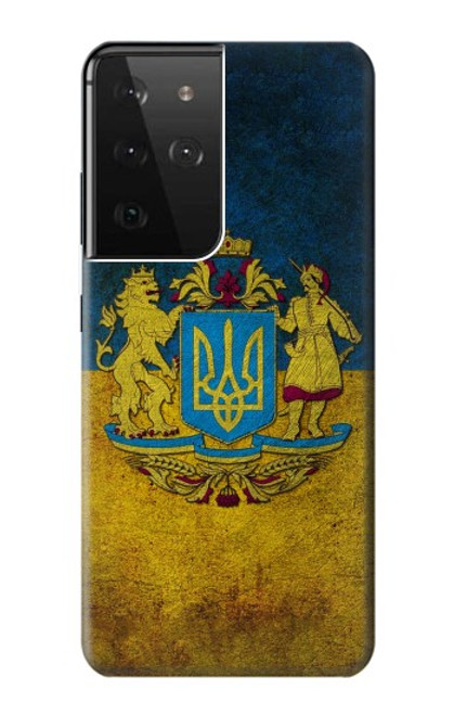 W3858 Ukraine Vintage Flag Hard Case and Leather Flip Case For Samsung Galaxy S21 Ultra 5G