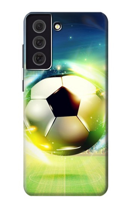 W3844 Glowing Football Soccer Ball Hard Case and Leather Flip Case For Samsung Galaxy S21 FE 5G