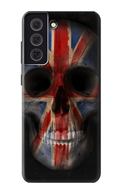 W3848 United Kingdom Flag Skull Hard Case and Leather Flip Case For Samsung Galaxy S21 FE 5G