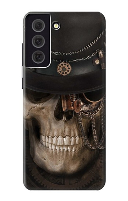 W3852 Steampunk Skull Hard Case and Leather Flip Case For Samsung Galaxy S21 FE 5G