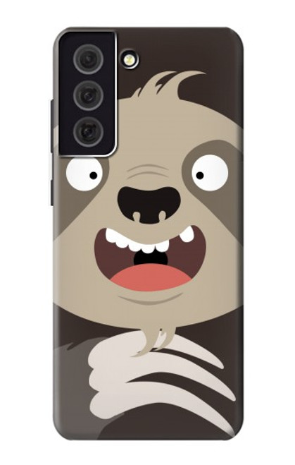 W3855 Sloth Face Cartoon Hard Case and Leather Flip Case For Samsung Galaxy S21 FE 5G