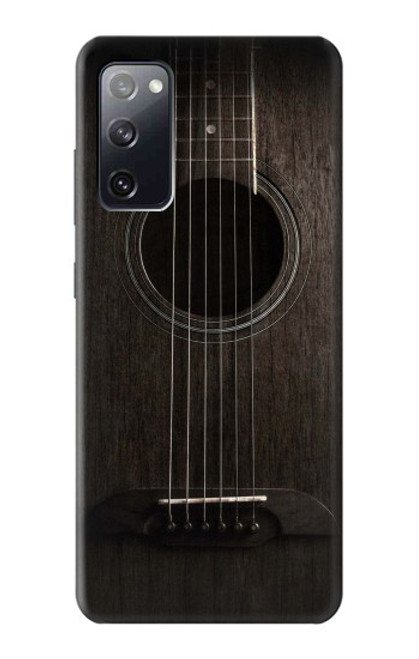 W3834 Old Woods Black Guitar Hard Case and Leather Flip Case For Samsung Galaxy S20 FE