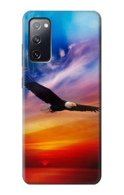 W3841 Bald Eagle Flying Colorful Sky Hard Case and Leather Flip Case For Samsung Galaxy S20 FE