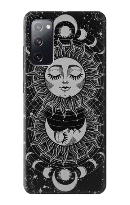 W3854 Mystical Sun Face Crescent Moon Hard Case and Leather Flip Case For Samsung Galaxy S20 FE