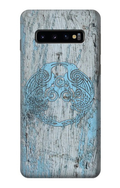 W3829 Huginn And Muninn Twin Ravens Norse Hard Case and Leather Flip Case For Samsung Galaxy S10