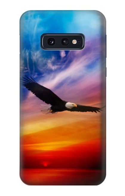 W3841 Bald Eagle Flying Colorful Sky Hard Case and Leather Flip Case For Samsung Galaxy S10e