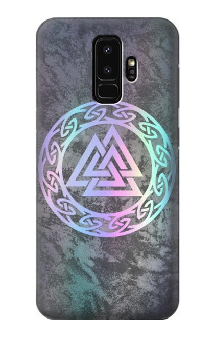 W3833 Valknut Odin Wotans Knot Hrungnir Heart Hard Case and Leather Flip Case For Samsung Galaxy S9 Plus