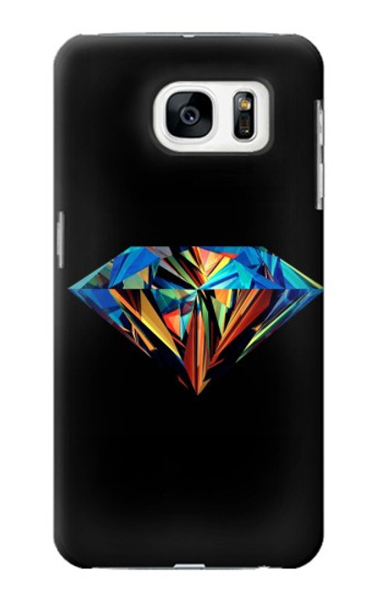 W3842 Abstract Colorful Diamond Hard Case and Leather Flip Case For Samsung Galaxy S7