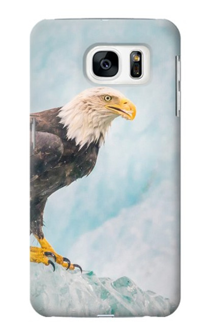W3843 Bald Eagle On Ice Hard Case and Leather Flip Case For Samsung Galaxy S7