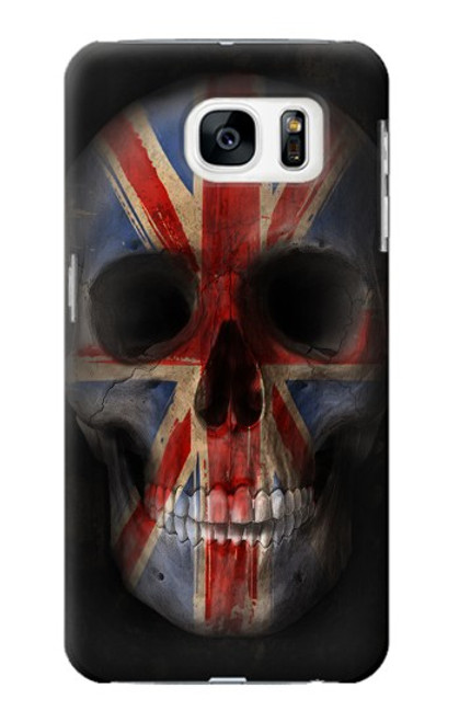 W3848 United Kingdom Flag Skull Hard Case and Leather Flip Case For Samsung Galaxy S7