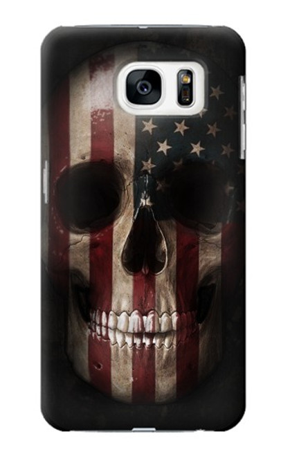 W3850 American Flag Skull Hard Case and Leather Flip Case For Samsung Galaxy S7