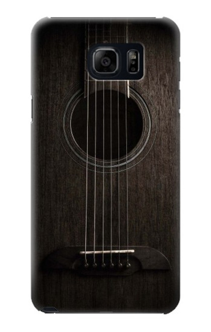 W3834 Old Woods Black Guitar Hard Case and Leather Flip Case For Samsung Galaxy S6 Edge Plus